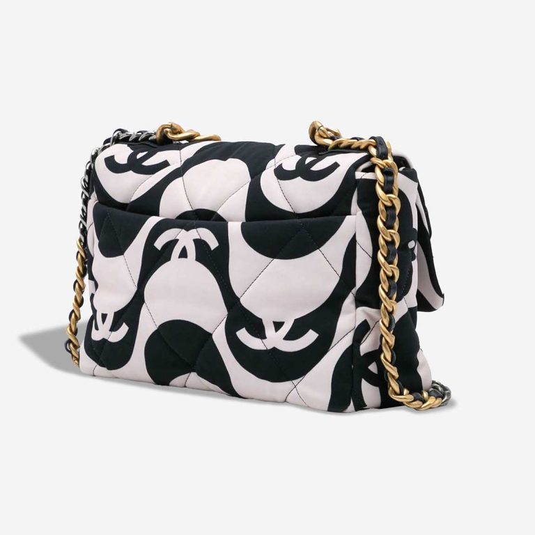 Chanel 19 Large Flap Bag Fabric White / Black | Sell your designer bag