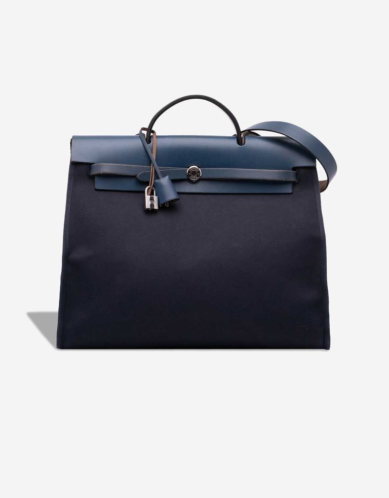 Hermès Herbag 39 Toile / Vache Hunter Blue Marine / Bleu Indigo Front | Sell your designer bag