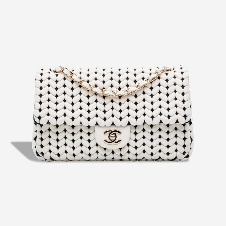Chanel Timeless Medium Calf / Wool White / Black Front | Sell your designer bag