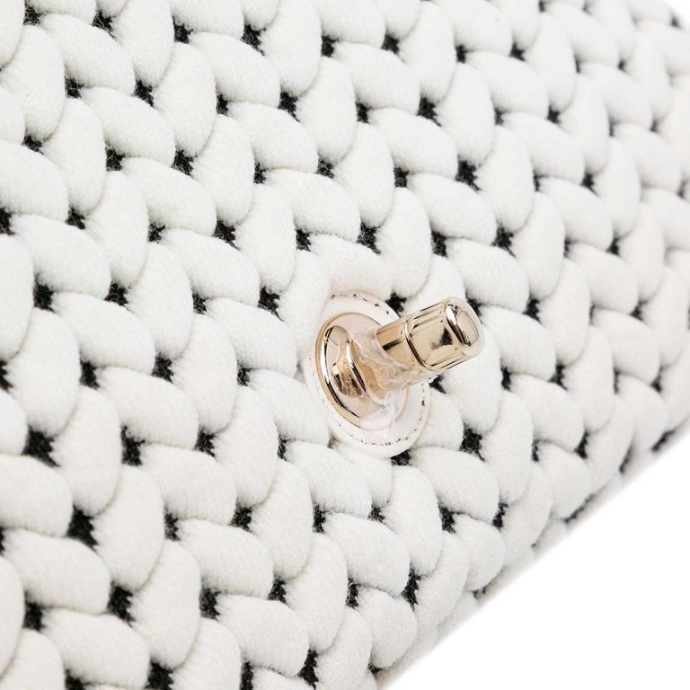 Chanel Timeless Medium Calf / Wool White / Black Signs of wear | Sell your designer bag