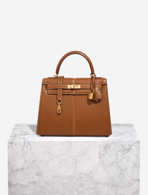 Hermès Kelly Padded 25 Barenia Fauve Front | Sell your designer bag