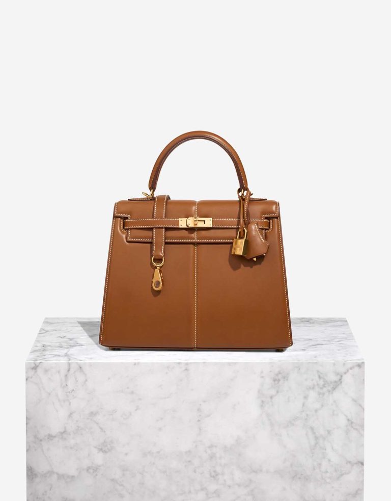 Hermès Kelly Padded 25 Barenia Fauve Front | Sell your designer bag
