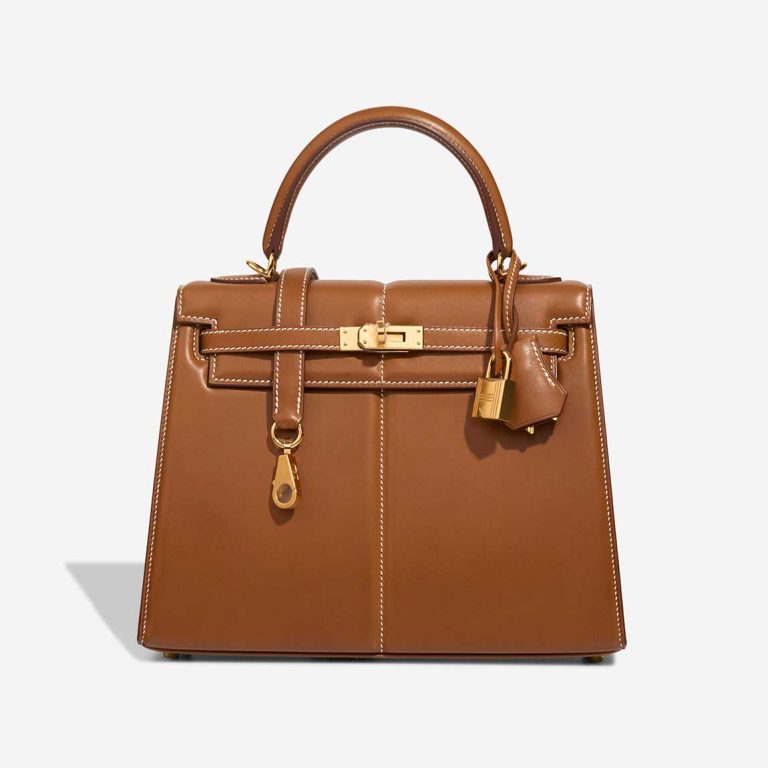 Hermès Kelly Padded 25 Barenia Fauve Front | Sell your designer bag