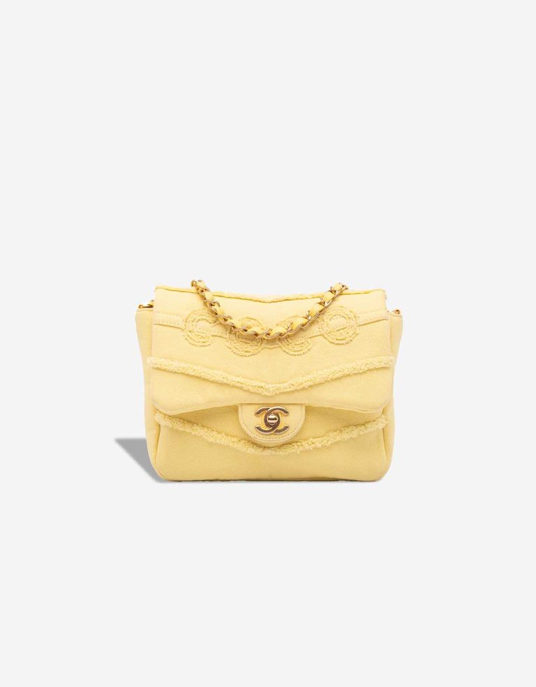 Chanel Coco Flap Small Denim Light Yellow Front | Sell your designer bag