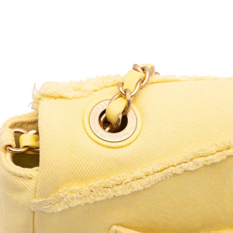 Chanel Coco Flap Small Denim Light Yellow Signs of wear | Sell your designer bag