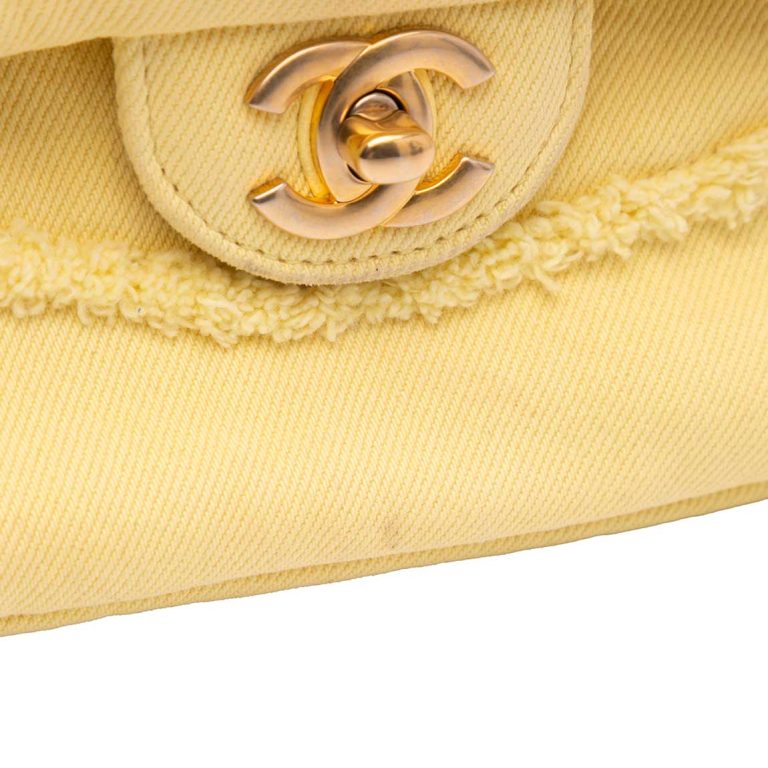 Chanel Coco Flap Small Denim Light Yellow Signs of wear | Sell your designer bag
