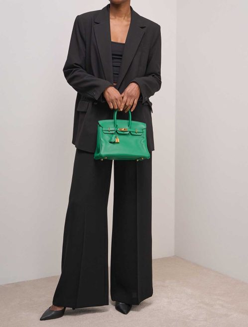 Hermès Birkin 25 Swift Menthe on Model | Sell your designer bag