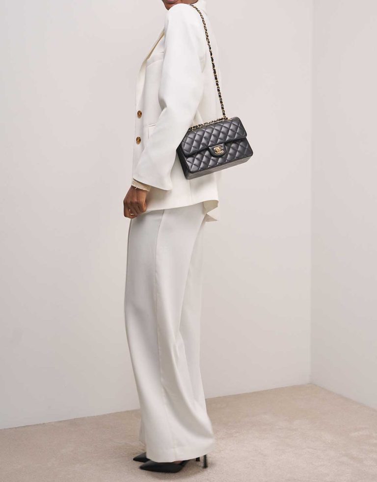 Chanel Timeless Small Lamb Black on Model | Sell your designer bag