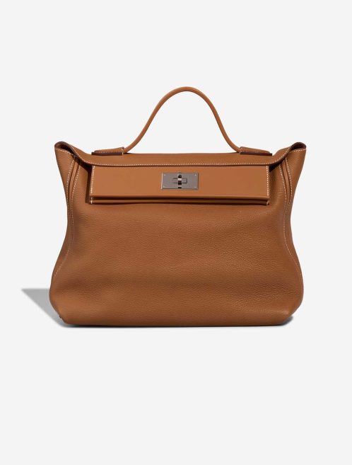Hermès 24/24 35 Taurillon Clémence / Swift Gold Front | Sell your designer bag