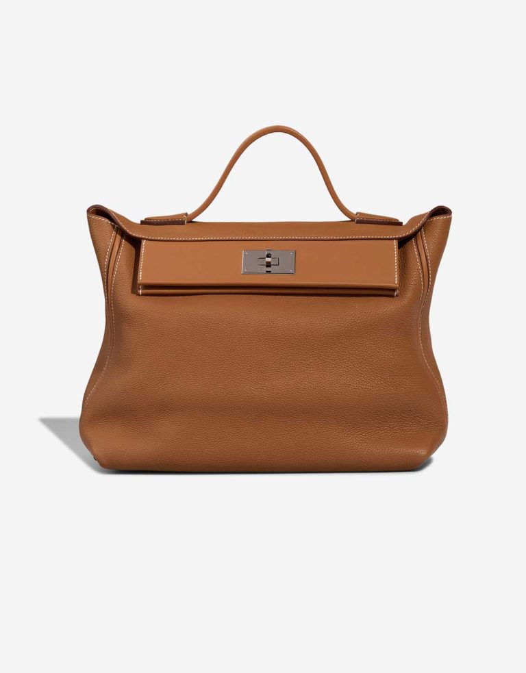 Hermès 24/24 35 Taurillon Clémence / Swift Gold Front | Sell your designer bag
