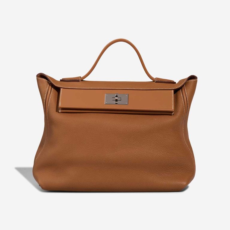 Hermès 24/24 35 Taurillon Clémence / Swift Gold Front | Sell your designer bag