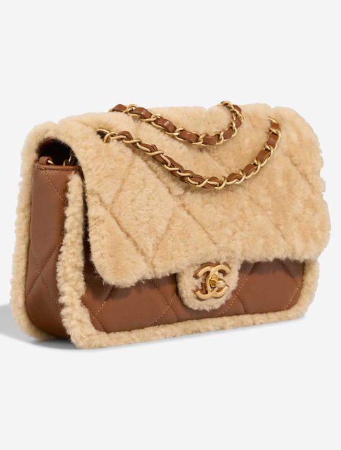 Chanel Timeless Handle Medium Lamb / Shearling Cognac / Beige | Sell your designer bag