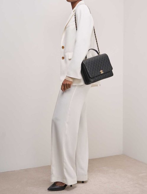 Chanel Business Affinity Large Lamb Black  on Model | Sell your designer bag
