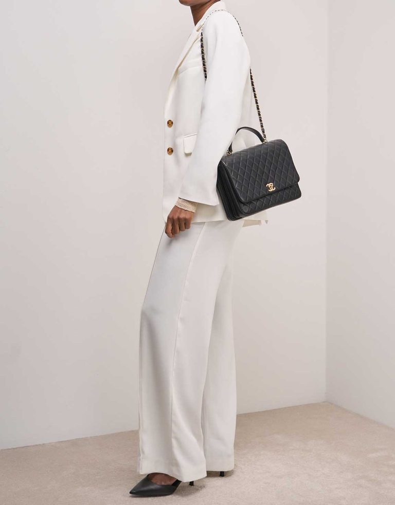 Chanel Business Affinity Large Lamb Black  Front | Sell your designer bag
