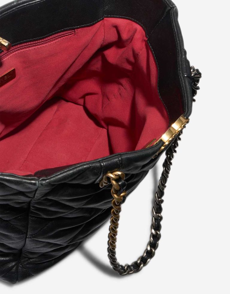Chanel 19 Shopping Tote Medium Lamb Black Inside | Sell your designer bag