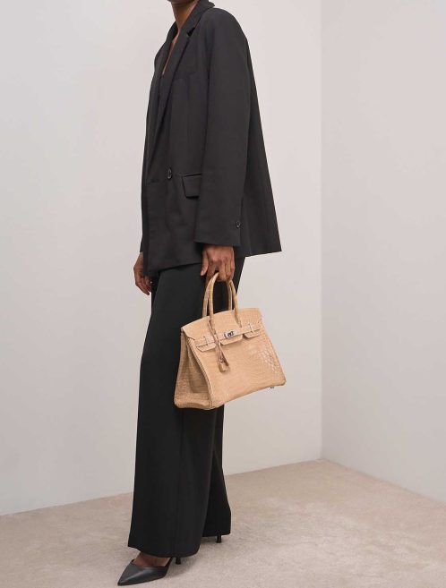 Hermès Birkin 30 Porosus Crocodile Poussière on Model | Sell your designer bag
