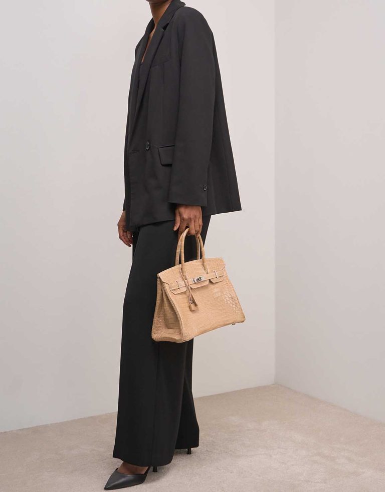 Hermès Birkin 30 Porosus Crocodile Poussière on Model | Sell your designer bag