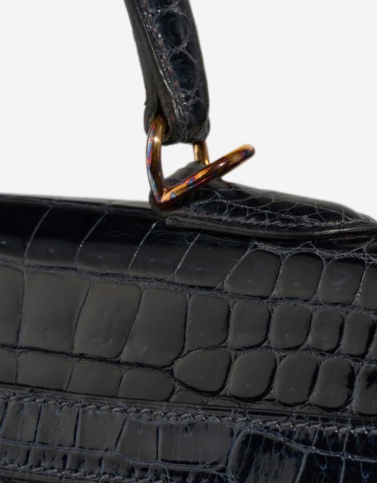 Hermès Kelly 35 Porosus Crocodile Bleu Marine Signs of wear | Sell your designer bag