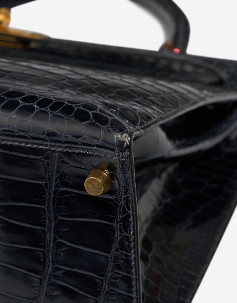 Hermès Kelly 35 Porosus Crocodile Bleu Marine Signs of wear | Sell your designer bag