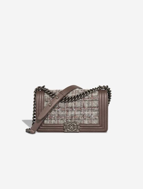 Chanel Boy Medium Tweed Brown Front | Sell your designer bag