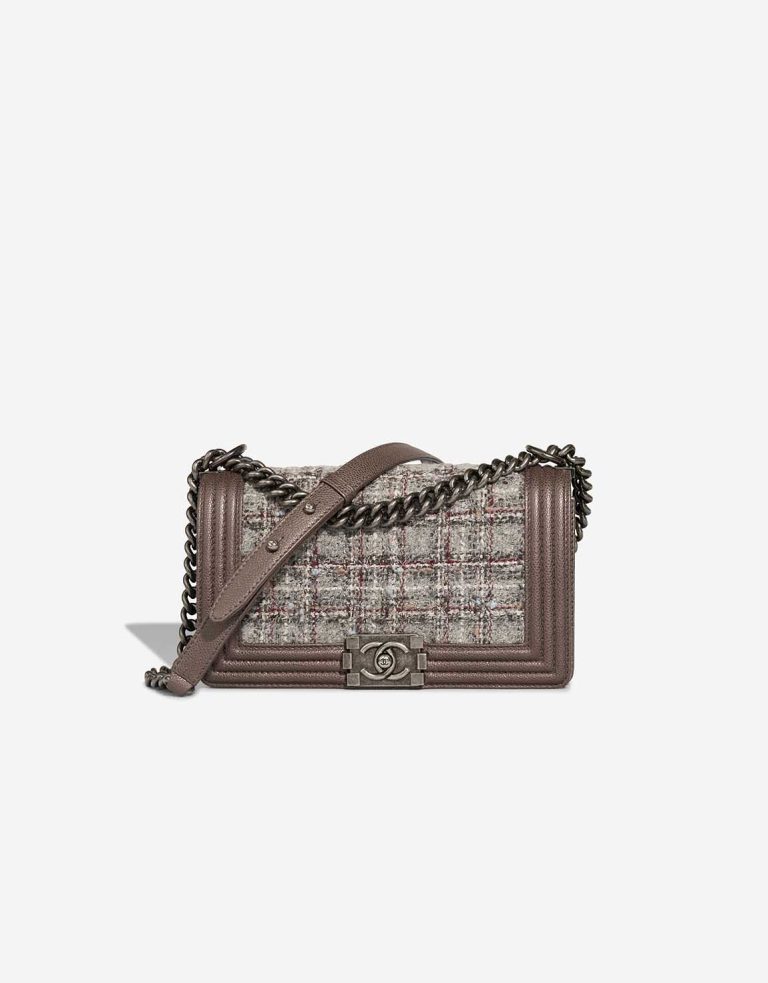 Chanel Boy Medium Tweed Brown Front | Sell your designer bag