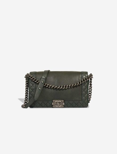 Chanel Boy Medium Lamb Green Front | Sell your designer bag