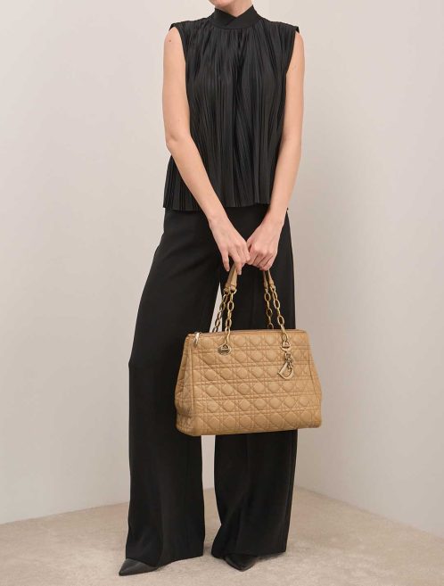 Dior Diorissimo Large Lamb Beige on Model | Sell your designer bag