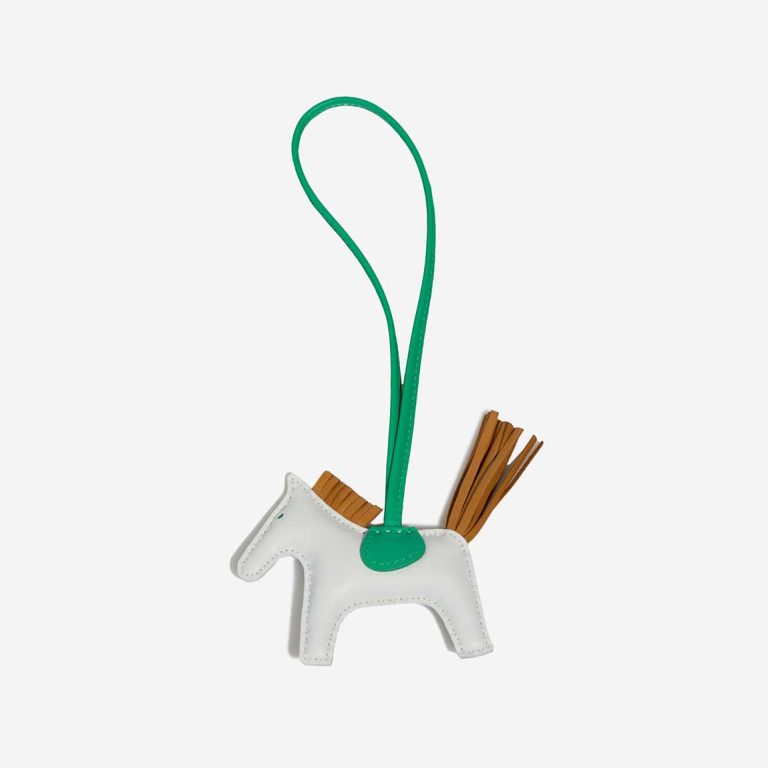Hermès Rodeo PM Milo Lamb Bleu Brume / Sésame / Vert Comics Front | Sell your designer bag