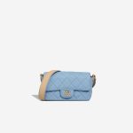 Chanel Timeless Single Flap Small Caviar / Lamb Blue / Beige Front | Sell your designer bag