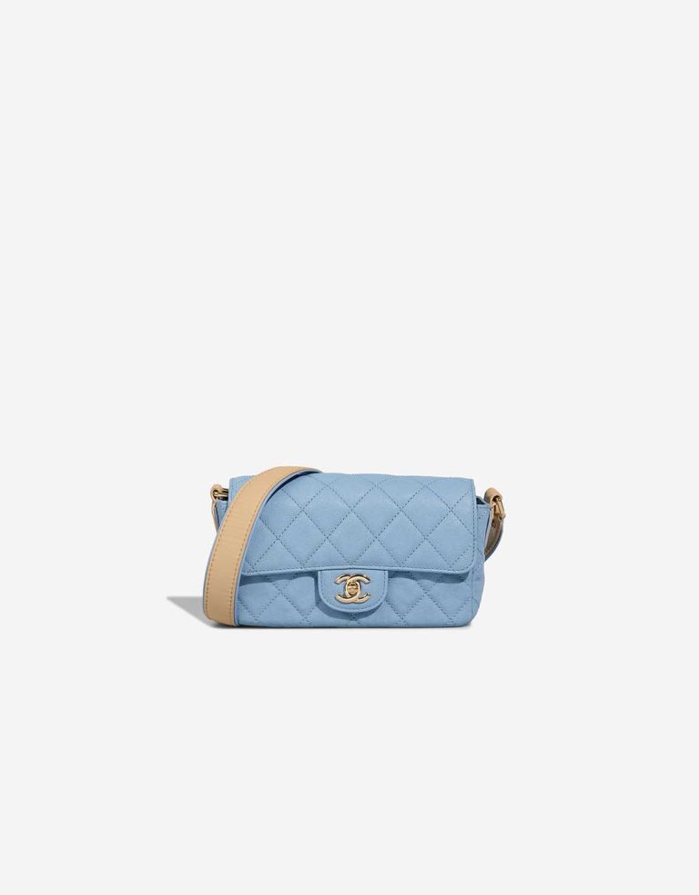 Chanel Timeless Single Flap Small Caviar / Lamb Blue / Beige Front | Sell your designer bag