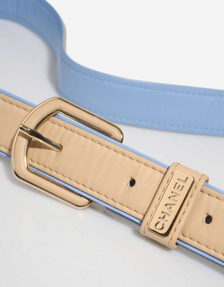 Chanel Timeless Single Flap Small Caviar / Lamb Blue / Beige Signs of wear | Sell your designer bag