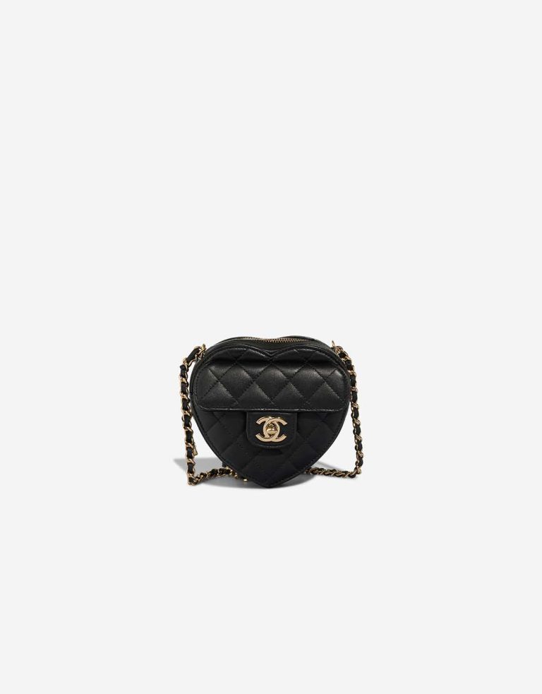 Chanel Timeless Heart Small Lamb Black Front | Sell your designer bag