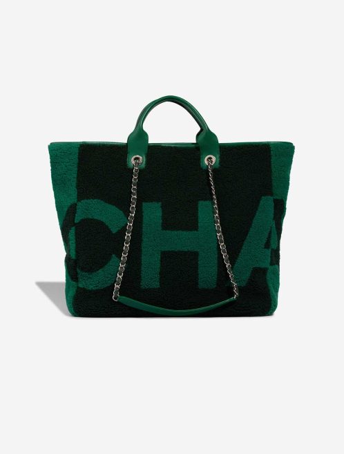 Chanel Deauville Large Shearling / Calf Green / Black Front | Sell your designer bag