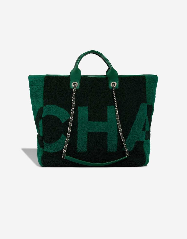 Chanel Deauville Large Shearling / Calf Green / Black Front | Sell your designer bag