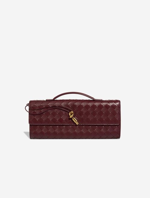 Bottega Veneta Andiamo Clutch Lamb Burgundy Front | Sell your designer bag