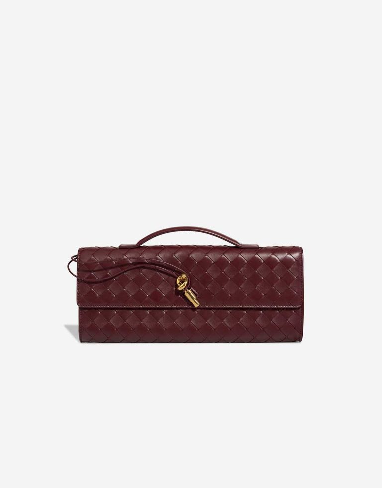 Bottega Veneta Andiamo Clutch Lamb Burgundy Front | Sell your designer bag