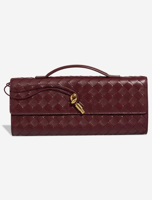 Bottega Veneta Andiamo Clutch Lamb Burgundy Front | Sell your designer bag