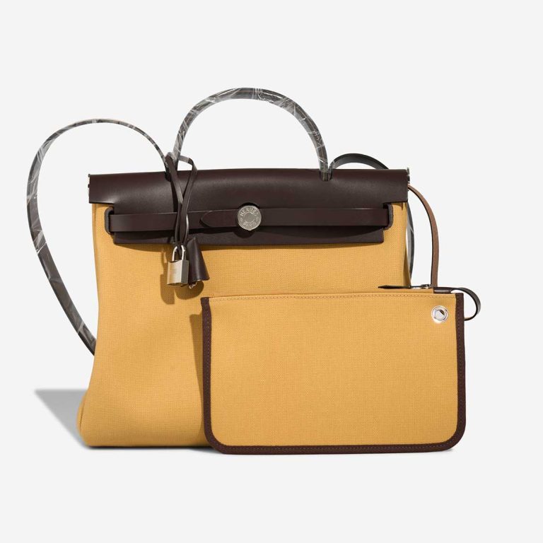 Hermès Herbag 31 Toile / Vache Hunter Ébène / Paille Front | Sell your designer bag