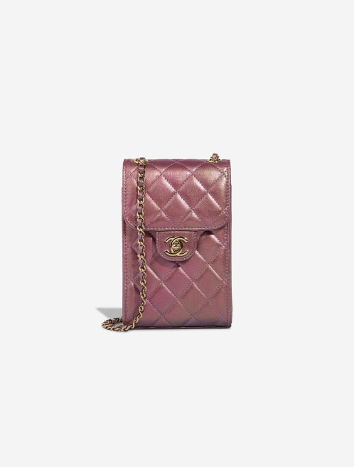Chanel Timeless Phone Holder Lamb Metallic Rose Gold Front | Sell your designer bag