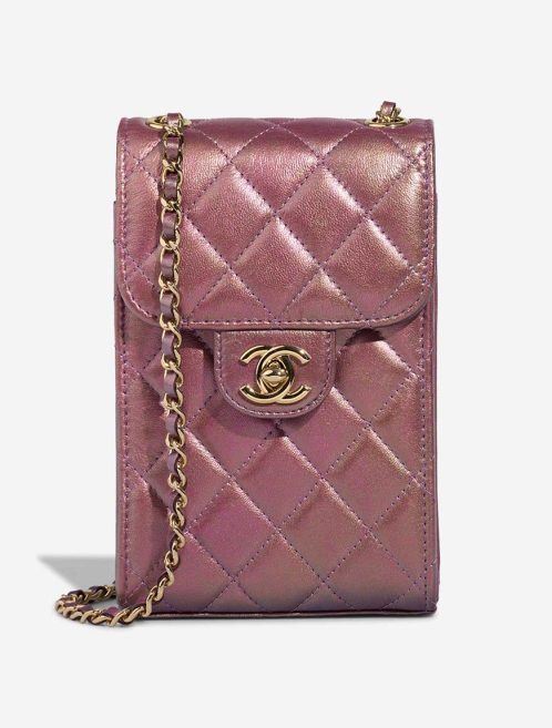 Chanel Timeless Phone Holder Lamb Metallic Rose Gold Front | Sell your designer bag