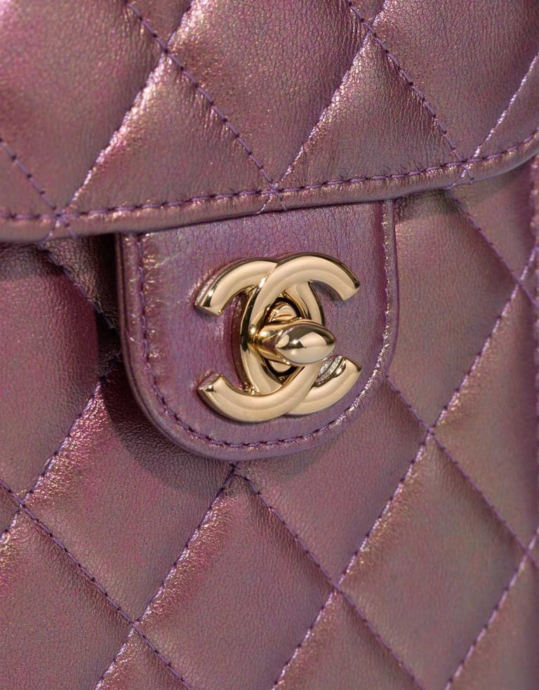 Chanel Timeless Phone Holder Lamb Metallic Rose Gold Closing System | Sell your designer bag