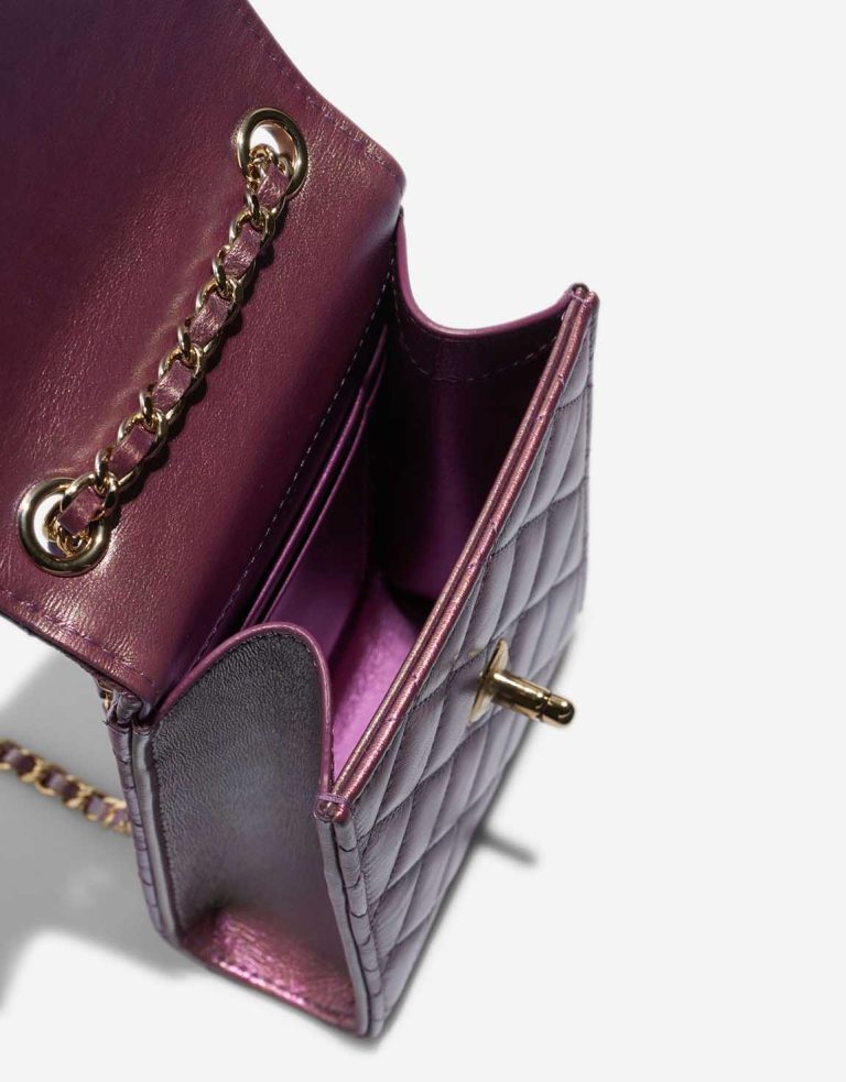 Chanel Timeless Phone Holder Lamb Metallic Rose Gold Inside | Sell your designer bag