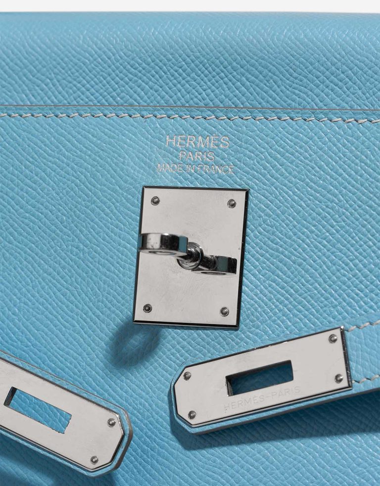 Hermès Kelly 35 Candy Collection Epsom Bleu Céleste / Mykonos Logo | Sell your designer bag