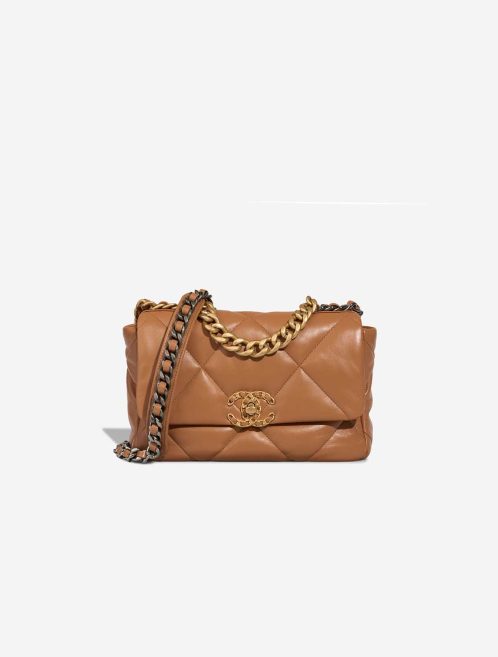 Chanel 19 Flap Bag Lamb Brown Front | Sell your designer bag