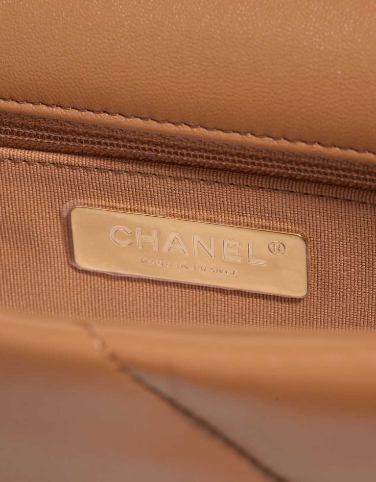 Chanel 19 Flap Bag Lamb Brown Logo | Sell your designer bag
