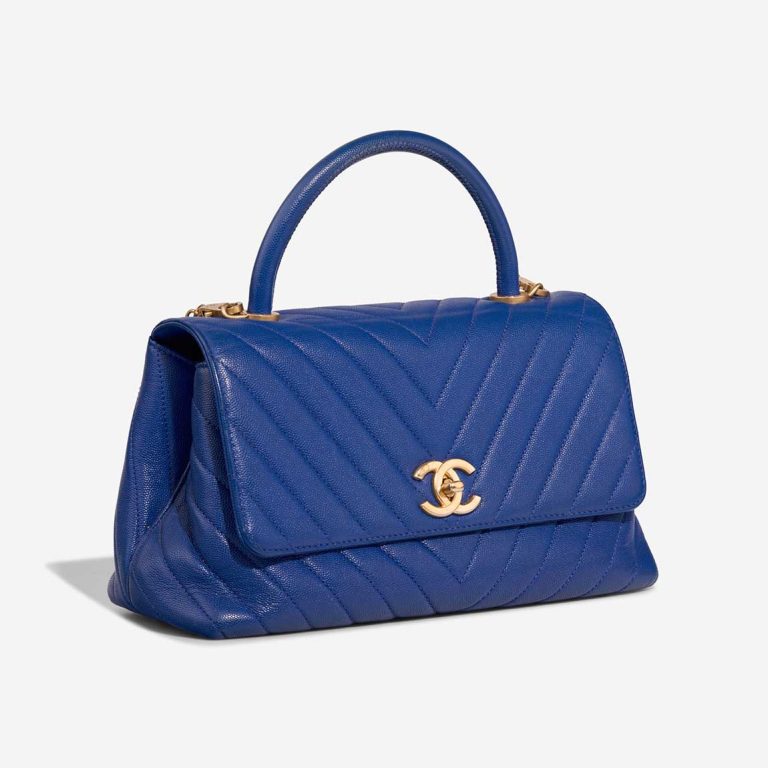 Chanel Timeless Handle Chevron Medium Caviar Deep Blue | Sell your designer bag