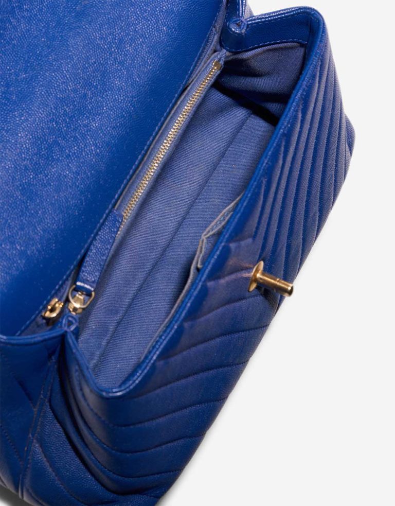 Chanel Timeless Handle Chevron Medium Caviar Deep Blue Inside | Sell your designer bag