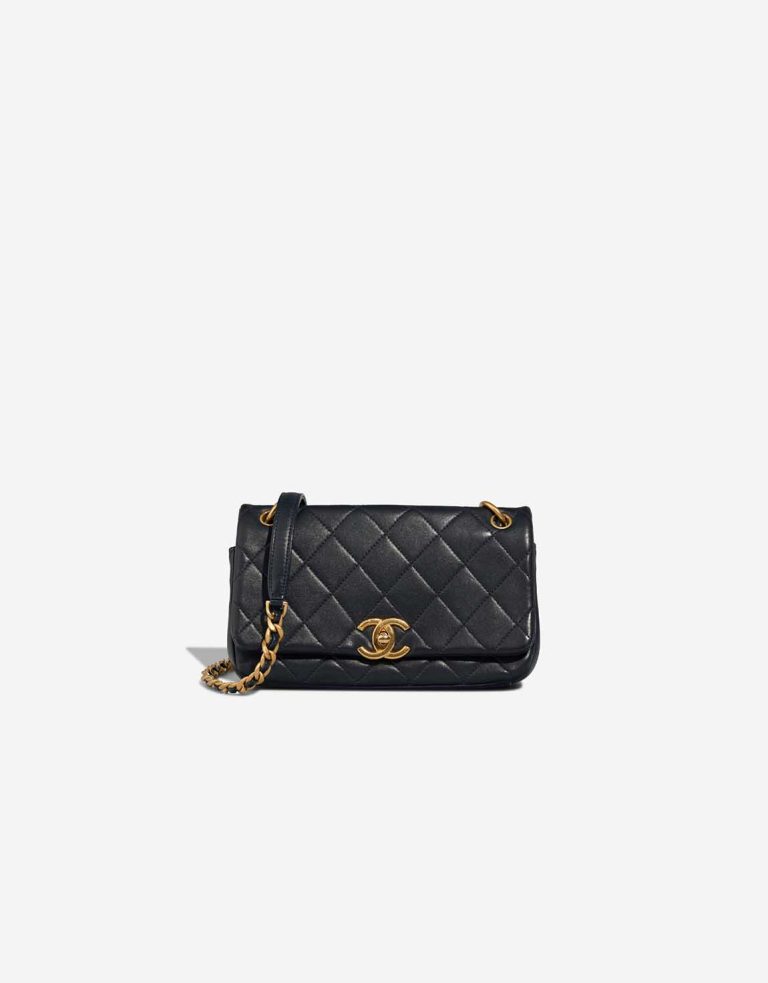 Chanel Chain Is More Flap Bag Small Lamb Dark Blue Front | Sell your designer bag