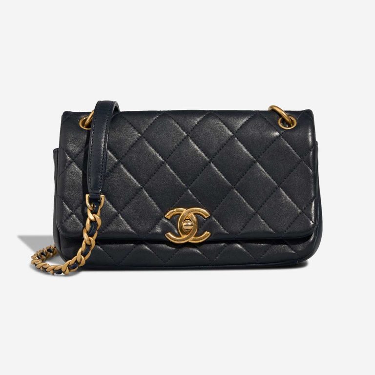 Chanel Chain Is More Flap Bag Small Lamb Dark Blue Front | Sell your designer bag
