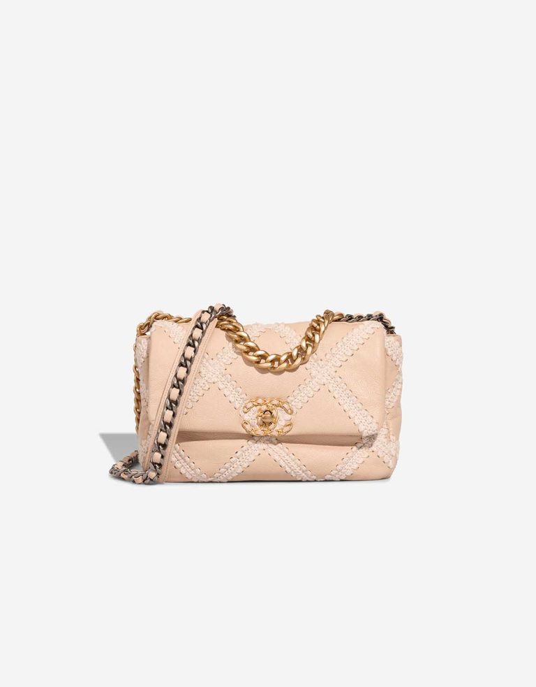 Chanel 19 Flap Bag Calf Beige Front | Sell your designer bag